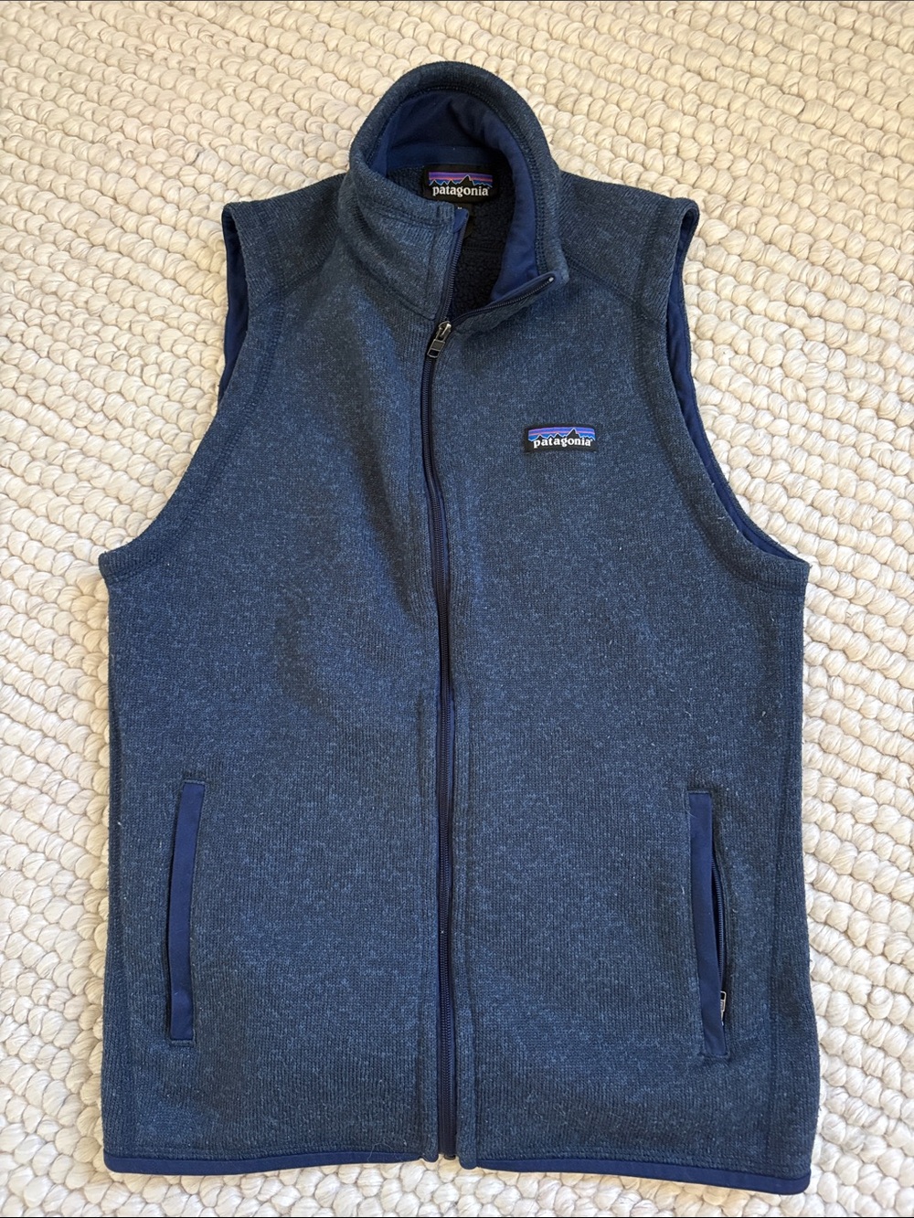 Patagonia Womens Dark Blue Full-Zip Fleece Vest